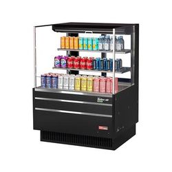 Turbo Air TOM-36L-UFD-B-3S-N 34 3/4" Horizontal Open Air Cooler w/ 3 Levels, 115v, 115 V, Black