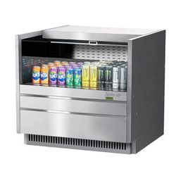 Turbo Air TOM-36UC-S-N 36 1/4" Drop In Open Air Cooler w/ 1 Level, 115v, Low Profile, 5 cu. ft. Capacity, Silver