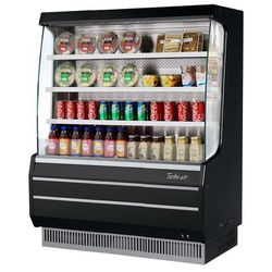 Turbo Air 50 7/8" Vertical Open Air Cooler - 4 Levels, 3 Shelves, Black, 115v, TOM-50MB-N