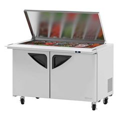 Turbo Air TST-48SD-18-N-FL 48 1/4" Sandwich/Salad Prep Table w/ Refrigerated Base, 115v, Mega Top, Insulated Cover, Stainless Steel