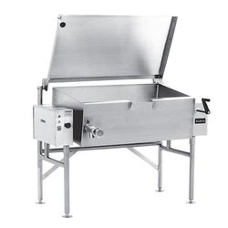 AccuTemp ALTES-40 240/3 40 gal. Tilt Skillet - Open Base, Spring Assisted Lid, 240v/3ph, Edge Series, Stainless Steel