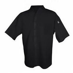 Chef Revival CS006BK-2X Poly Cotton Blend Cook Shirt, 2X, Pocket, Short Sleeve, Black