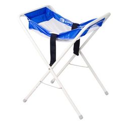 Koala Kare KB115-99 30" Folding Infant Seat Carrier w/ Safety Strap - Steel, White/Blue