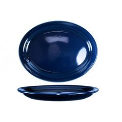 ITI CAN-12-CB 9 3/4" x 7 1/2" Oval Cancun Platter - Ceramic, Cobalt Blue, 2 Dozen