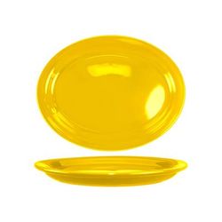 ITI CAN-13-Y 11 3/4" x 9 1/4" Oval Cancun Platter - Ceramic, Yellow