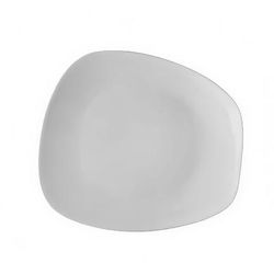 CAC OAK-8 Oak Trapezoid Plate - 8 3/4" x 7 7/8", Porcelain, Bone White, 2 Dozen