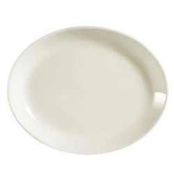 CAC REC-34C 9 1/2" x 7 1/4" Oval American White Coupe/Sheer Platter, REC