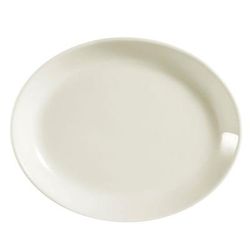 CAC REC-34C 9 1/2" x 7 1/4" Oval American White Coupe/Sheer Platter, REC, 2 Dozen
