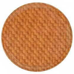 Cambro 1000302 10" Round Serving Camtray - Fiberglass, Light Basket Weave, Light Basketweave, Brown