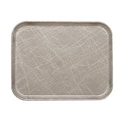 Cambro 1014215 Fiberglass Camtray Cafeteria Tray - 13 3/4"L x 10 5/8" W, Abstract Gray, Dishwasher Safe