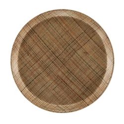 Cambro 1600204 16" Round Serving Camtray - Fiberglass, Rattan, Beige