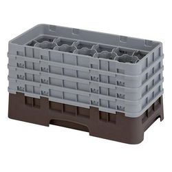 Cambro 17HS800167 Camrack Glass Rack - 4Extenders, 17 Compartment, Brown, 17 Compartments, 4 Extenders