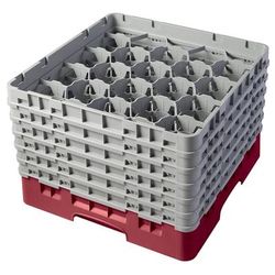 Cambro 20S1114416 Camrack Glass Rack w/ 20 Compartments - 20 Gray Extenders, Cranberry, 6 Gray Extenders, Red
