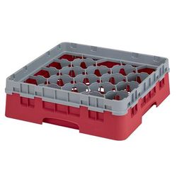 Cambro 20S318416 Camrack Glass Rack w/ 20 Compartment - 20 Gray Extender, Cranberry, 20 Sections, Red