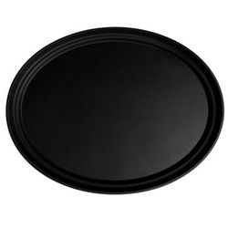 Cambro 2500CT110 Oval Camtread Serving Tray - 19 1/4x23 1/8", Fiberglass, Black Satin