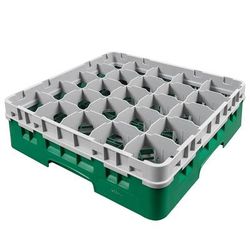 Cambro 25S418119 Camrack Glass Rack w/ 25 Compartments - 25 Gray Extender, Sherwood Green