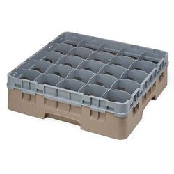 Cambro 25S418184 Camrack Glass Rack w/ (25) Compartments - (1) Gray Extender, Beige, 25 Compartments