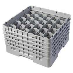 Cambro 30S958151 Camrack Glass Rack w/ 30 Compartments - 30 Gray Extenders, Soft Gray, 5 Extenders