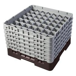 Cambro 49S1114167 Camrack Glass Rack w/ 49 Compartments - 49 Gray Extenders, Brown, Brown Base, 6 Soft Gray Extenders