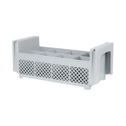 Cambro 8FBNH434151 Flatware Washing Basket - Half Size, 8 Compartment, Soft Gray