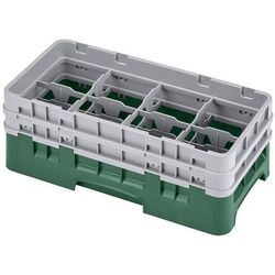 Cambro 8HS434119 Camrack Glass Rack - Half Size, 2Extenders, 8 Compartment, Sherwood Green, 8 Compartments