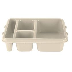 Cambro 9114CP161 Plastic Meal Delivery Tray w/ 4 Compartments, 8 15/16" x 10 3/4", Tan, Copolymer, Beige