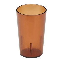 Cambro 950P153 9 4/5 oz Amber Textured Plastic Tumbler, Brown