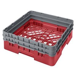 Cambro BR578163 Camrack Base Rack - (2)Extenders, 1 Compartment, 7 1/4"H, Red, Full Size, Open Base Rack