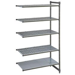 Cambro CBA186084VS5580 Camshelving Basics Vented/Solid Add-On Shelving Unit - 5 Shelves, 60"L x 18"W x 84"H, 5 Tiers