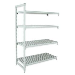 Cambro CPA247284V4PKG 72" NSF 4-Tier Polymer Shelf Kit - Camshelving Premium, 24"W, 84"H, 4 Vented Tiers, 72" x 24" x 84", Gray