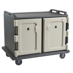 Cambro MDC1520S20191 20 Tray Ambient Meal Delivery Cart, Self Draining, Double Compartment, Gray