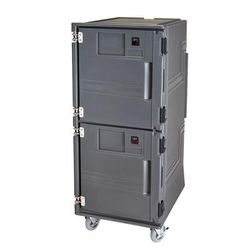 Cambro PCUHHSP615 Pro Cart Ultra Hot Insulated Food Carrier w/ 16 Pan Capacity, Charcoal Gray, 110v, Tall Profile