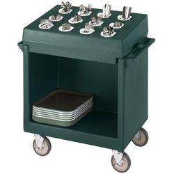 Cambro TDCR12192 Dish Cart & Cutlery Rack - 12 Compartment, Granite Green