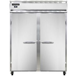 Continental 2REN 57" 2 Section Reach In Refrigerator, 2 Left/Right Hinge Solid Doors, 115v, Silver