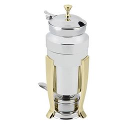 Bon Chef 30004 Round Chafer w/ Hinged Lid & Chafing Fuel Heat, 1-1/2 Quart, Stainless Steel w/ Brass