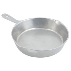 Bon Chef 5026 10 1/2" Aluminum Frying Pan w/ Solid Metal Handle, Pewter, Pewter-Glo