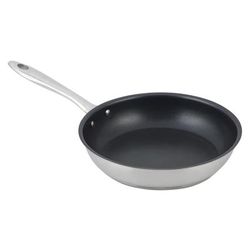 Bon Chef 61276 9 1/4" Non Stick Steel Frying Pan w/ Solid Metal Handle, Stainless Steel