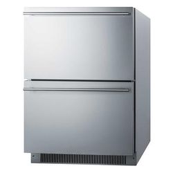 Summit ADRD24 23 3/8" W Undercounter Refrigerator w/ (1) Section & (2) Drawers, 115v, ADA Compliant, Silver