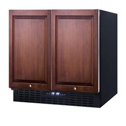 Summit FFRF36IF 35 1/2" 2 Section Commercial Combo Refrigerator Freezer - Solid Doors, Dual Temp, 115v, Black