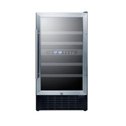 Summit SWC182Z 17 3/4" 1 Section Commercial Wine Cooler w/ 2 Zones - 28 Bottle Capacity, 115v, Black
