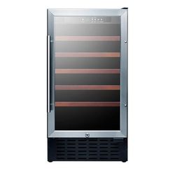 Summit SWC1840BADA 17 3/4" 1 Section Commercial Wine Cooler w/ 1 Zone - 34 Bottle Capacity, 115v, Silver