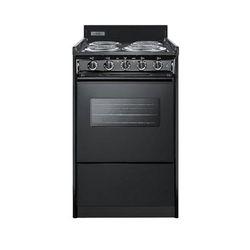 Summit TEM110CW 20"W Electric Stove w/ 4 Burners - Black, 220v/1ph