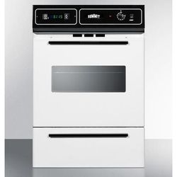 Summit WTM7212KW 24"W Gas Wall Oven w/ Window - Black/White, Convertible, Gas Type: Convertible