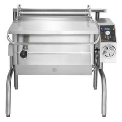 Groen BPM-40GSP LP 40 gal. Tilt Skillet - Open Leg Base, Polished Pan, Measurement Marks, Liquid Propane, Stainless Steel, Gas Type: LP