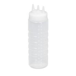 Vollrath 3324-13 24 oz Squeeze Dispenser - Wide Mouth, Clear Cap, Clear