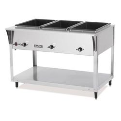 Vollrath 38203 46" Hot Food Table w/ 3 Wells & Undershelf, 120v, 46" Wide, Silver