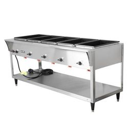 Vollrath 38219 76" Hot Food Table w/ 5 Wells & Undershelf, 208 240v/1ph, 5-Well, 76" Wide, Silver