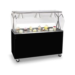 Vollrath 38762 46" Mobile Food Bar w/ Shelf & Stainless Top, Cherry Woodgrain, Brown