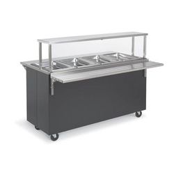 Vollrath 39770 60" Hot Food Table w/ 4 Wells & Enclosed Base, 120v, Brown