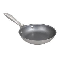 Vollrath 47755 7 3/4" Intrigue Non-Stick Steel Frying Pan w/ Hollow Metal Handle - Induction Ready, Hollow Handle, Aluminum Clad Bottom, Stainless Steel